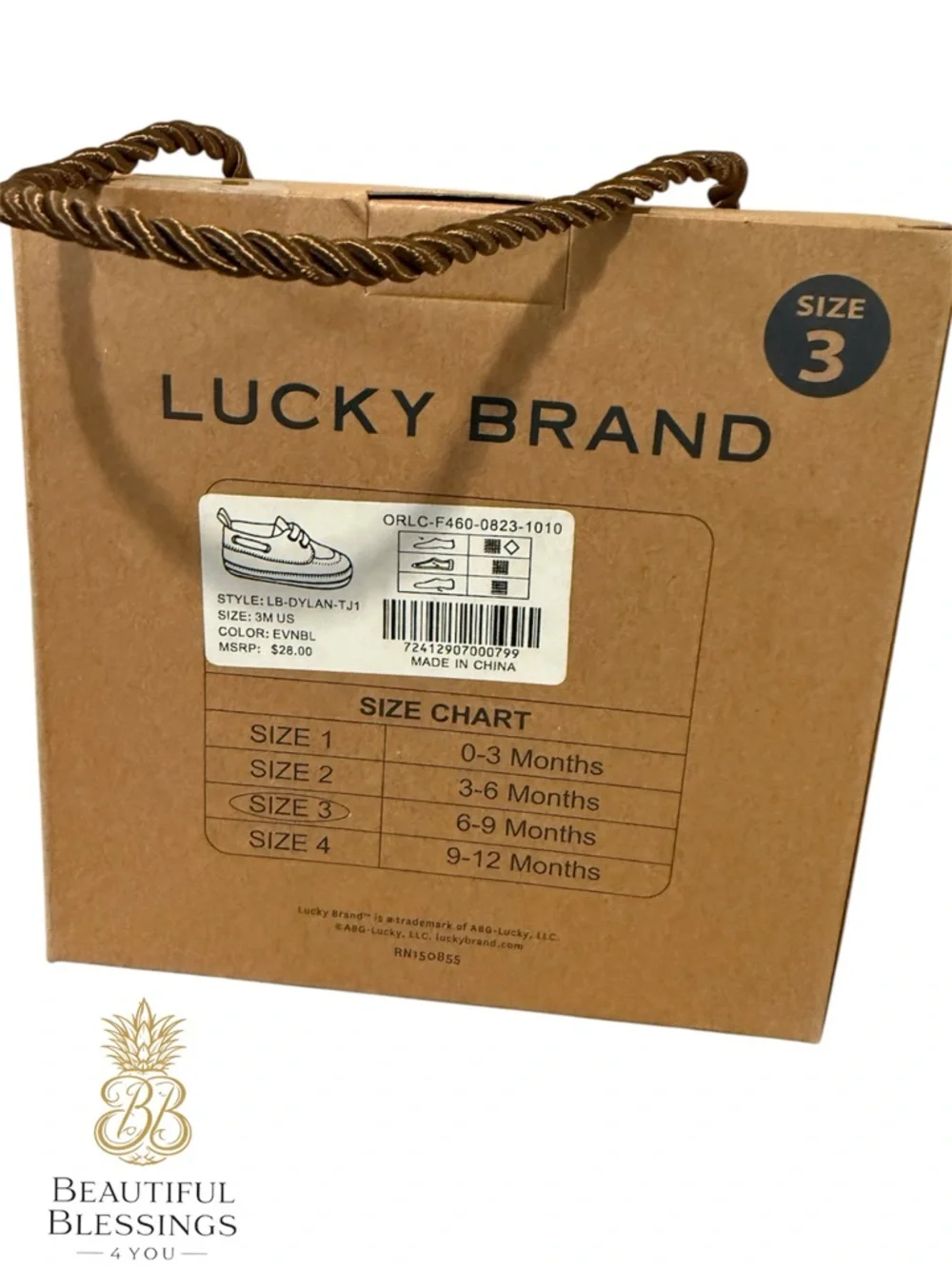 Lucky Brand NWT Navy and White Baby Crib Shoes